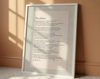Desiderata Prints, Max Ehrmann Poem, Framed Calligraphy & Typography Desiderata Poster
