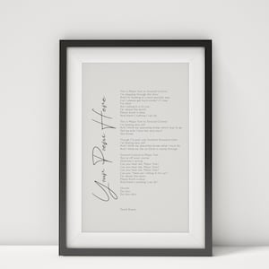 Impresión de texto personalizado enmarcada - Impresión de cita personalizada - Impresión personalizable sin marco - Impresión de poema personalizado, imprimible personalizado