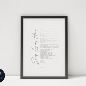Custom Song Lyrics Print Framed - Custom Made Song Lyrics - Lyric Poster - Custom Framed Song Print, Personalised song poster