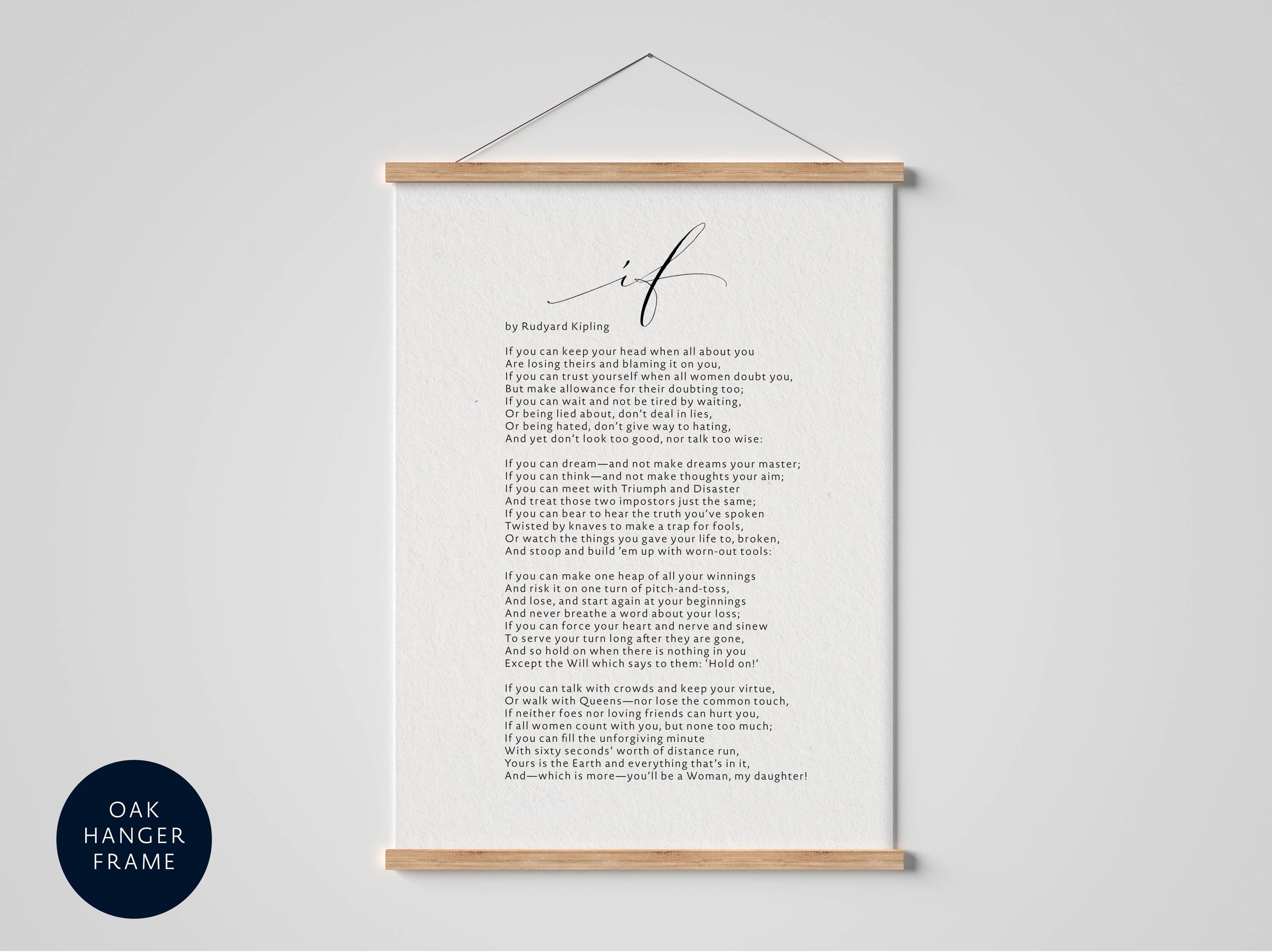 IF poem - Female Version Rudyard Kipling Poem Framed - Ladies If for women poem Calligraphy Print - Gift for daughter - If for girls