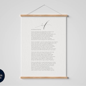 IF - Rudyard Kipling Poem Framed - Calligraphy & Typography Print - Gift for son poster