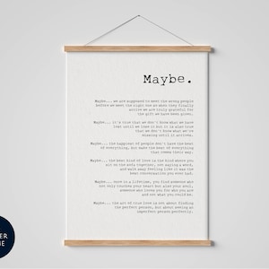 Maybe Poem Framed Print, Love Poem for Him, Romantic Poetry Boyfriend Girlfriend Gift, Script Poem, Poetry Wall Art, boyfriend gift
