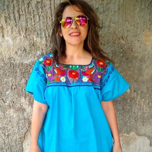 2XL/3XL. Mexican Embroidery Blouse. Frida Style. Traditional - Etsy