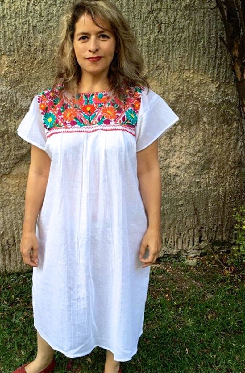 2XL & 4XL. Mexican Embroidered Dress for Women. Boho Dress. | Etsy