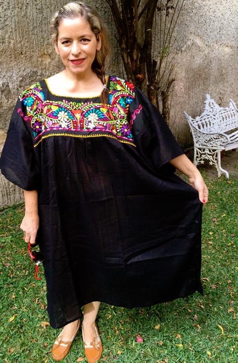 4XL. Mexican Embroidered Dress for Women. Maxi dress. Boho | Etsy