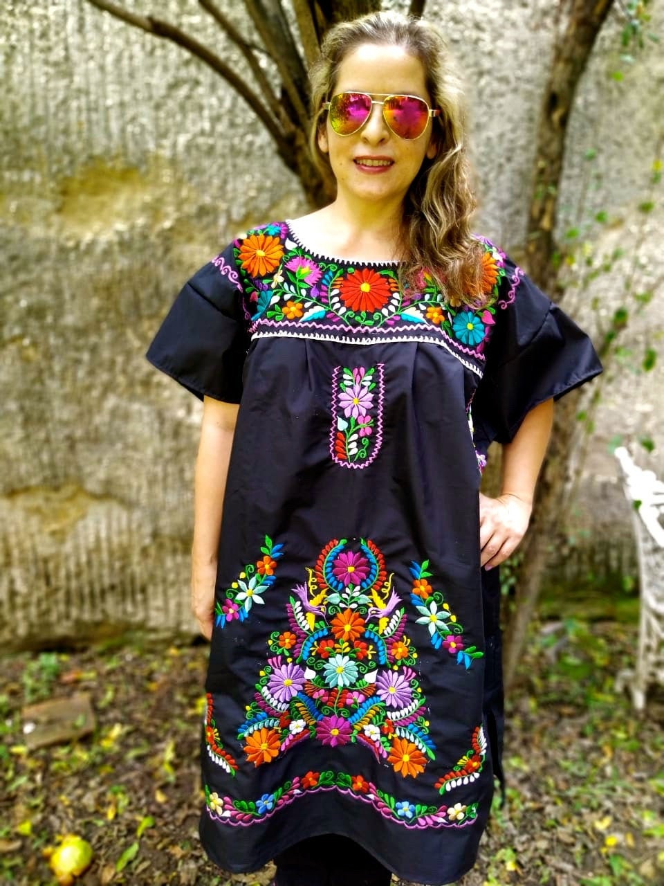 2XL ☀ 4XL. Mexican Embroidered Dress ...