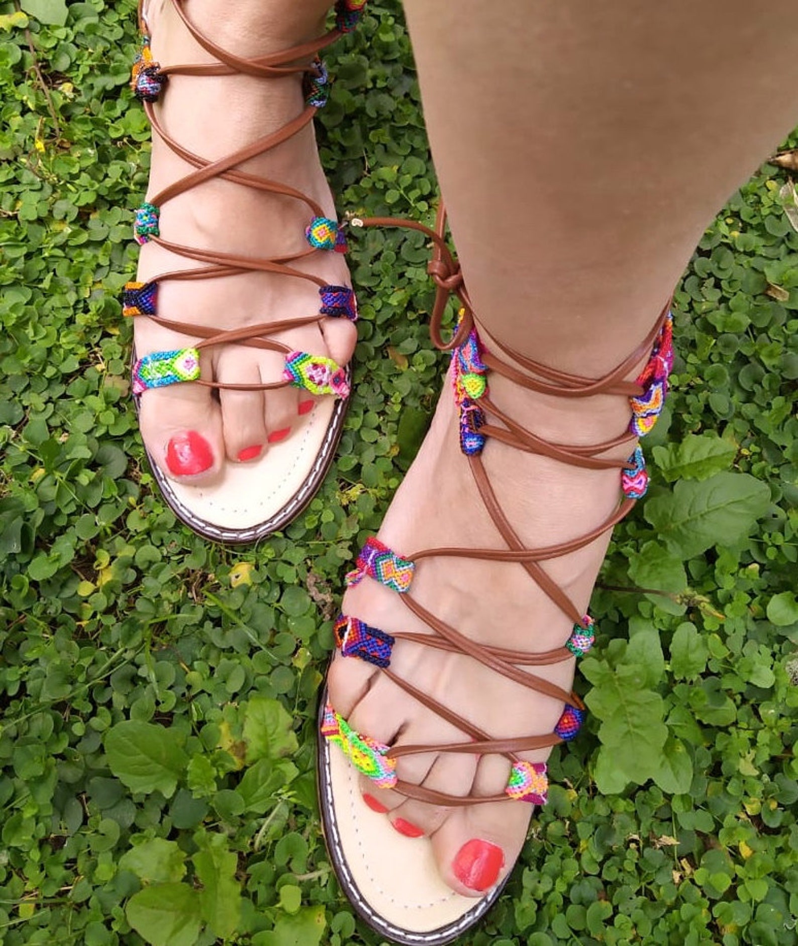 colorful huaraches sandals