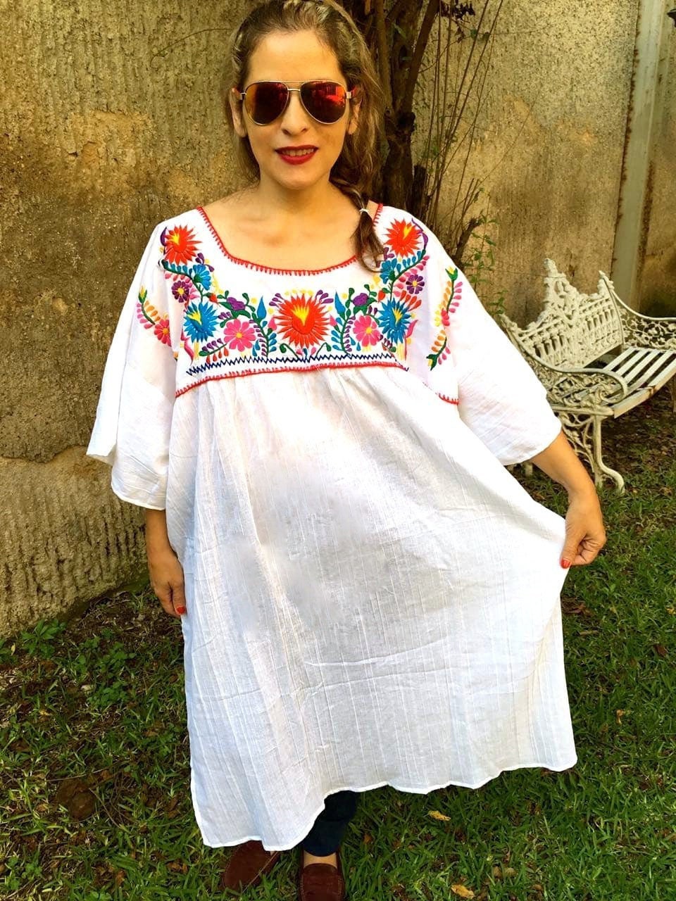 2XL & 4XL. Mexican Embroidered Dress for Women. Boho Dress. - Etsy