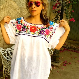 2XL & 4XL. Mexican Embroidered Dress for Women. Boho Dress. - Etsy