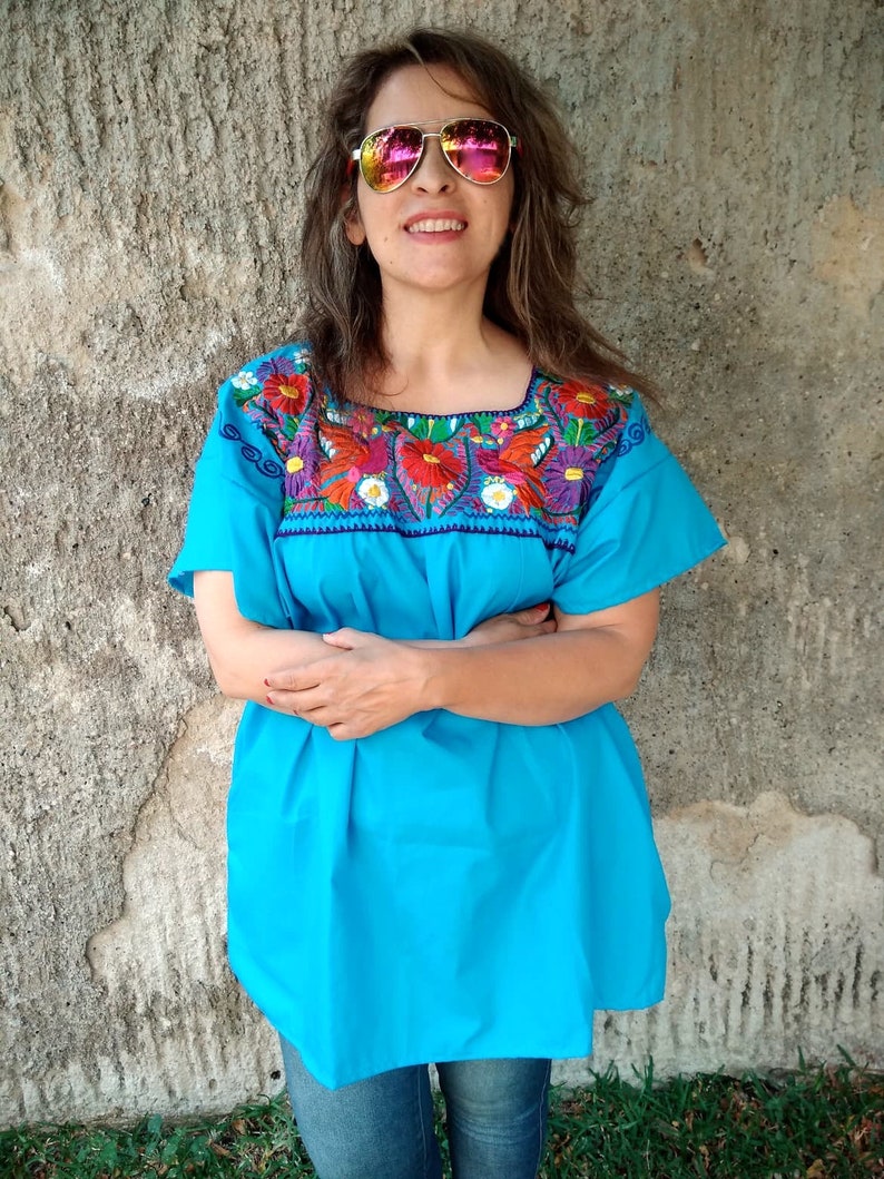 2XL/3XL. Mexican Embroidery Blouse. Frida Style. Traditional - Etsy