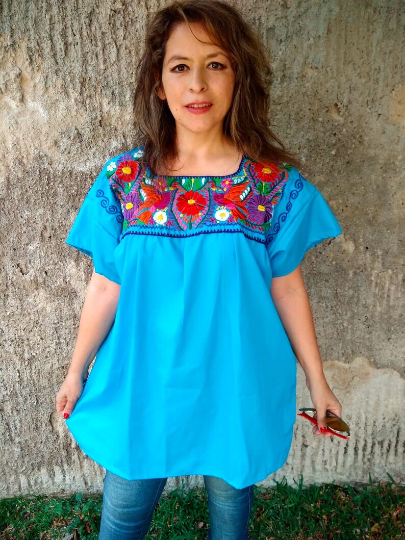 2XL/3XL. Mexican Embroidery Blouse. Frida Style. Traditional - Etsy