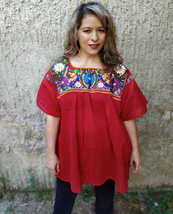 2XL/3XL. Mexican Embroidery Blouse. Frida Style. Traditional | Etsy