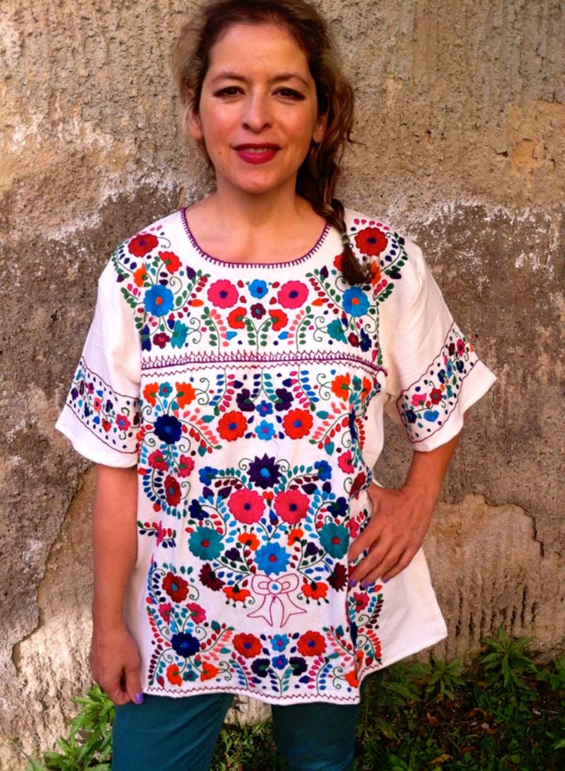 XL. Bohemian Fashion Boho Blouse Mexican Embroidered Blouse - Etsy