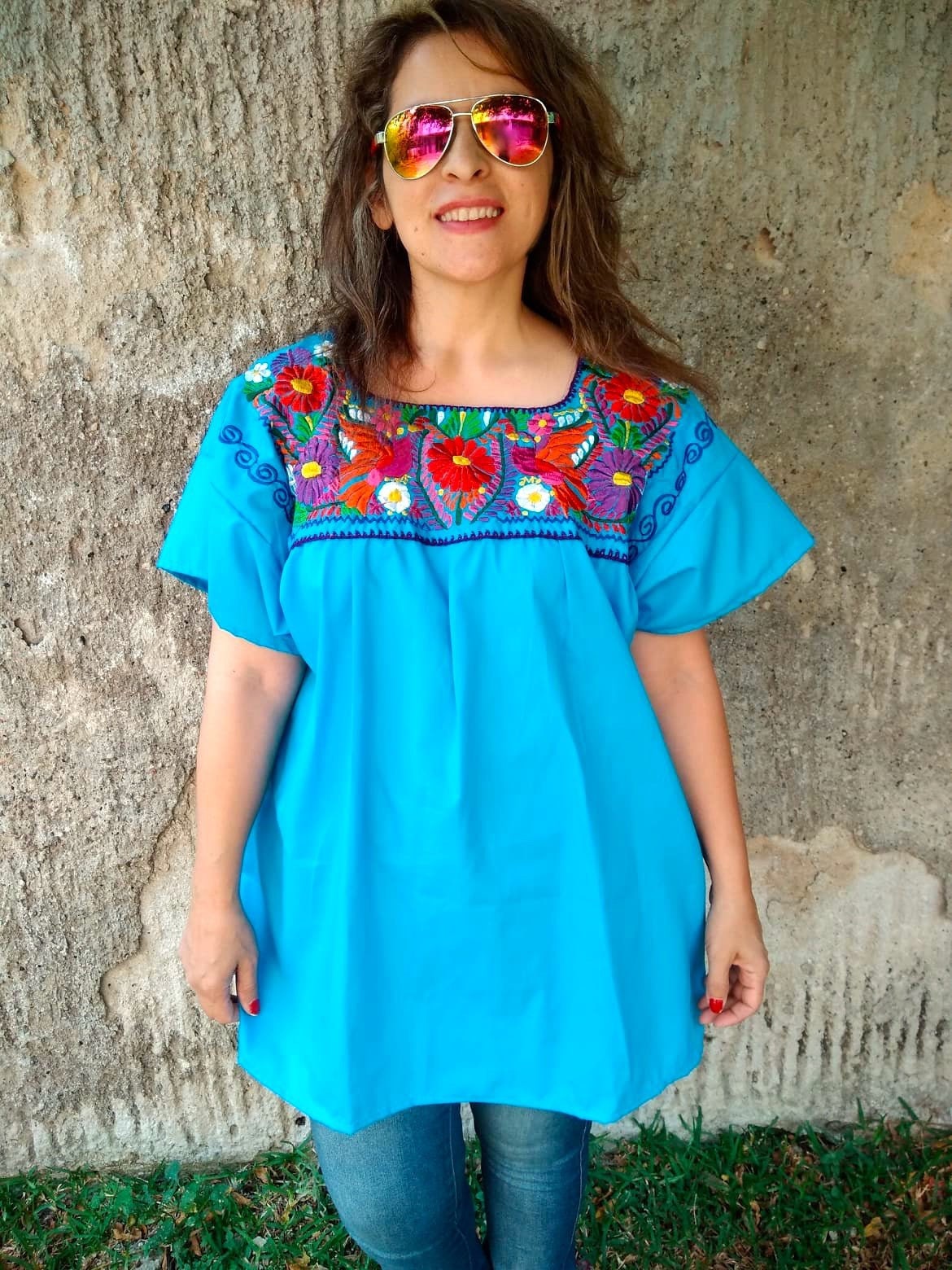 2XL/3XL. Mexican Embroidery Blouse. Frida Style. Traditional - Etsy