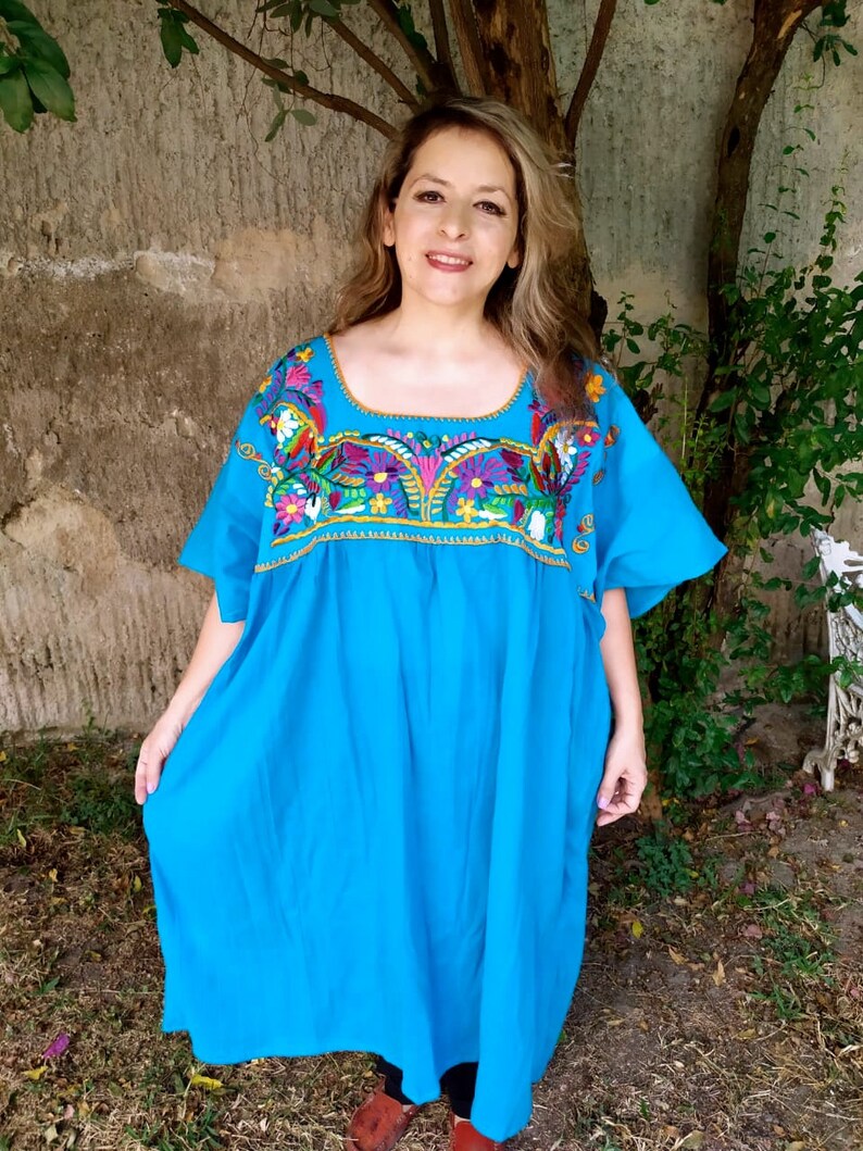 4XL. Mexican Embroidered Dress for Women. Boho dress. Bohemian | Etsy