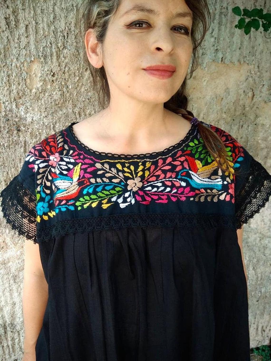 L XL 2XL 4XL Mexican Embroidery Blouse Peasant Top | Etsy