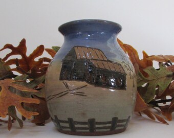 Tall #87 Ewer Pitcher Matte Finish Pinecone Motif Beige and Brown Woodsy Cabin Decor ref 21070 Vintage Hull U.S.A