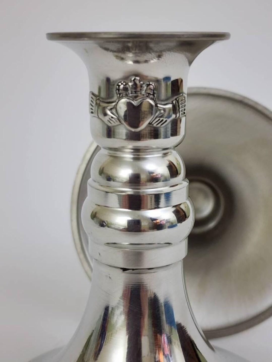 Mullingar Pewter Claddagh Candle Holders , Ireland Unity Candlestick