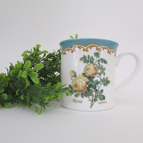 Kent Pottery Mug Rosa Sulfurea, Yellow Rose Kent Pottery Coffee Mug, Vintage Ceramic Mug, Gardener Gift Mug