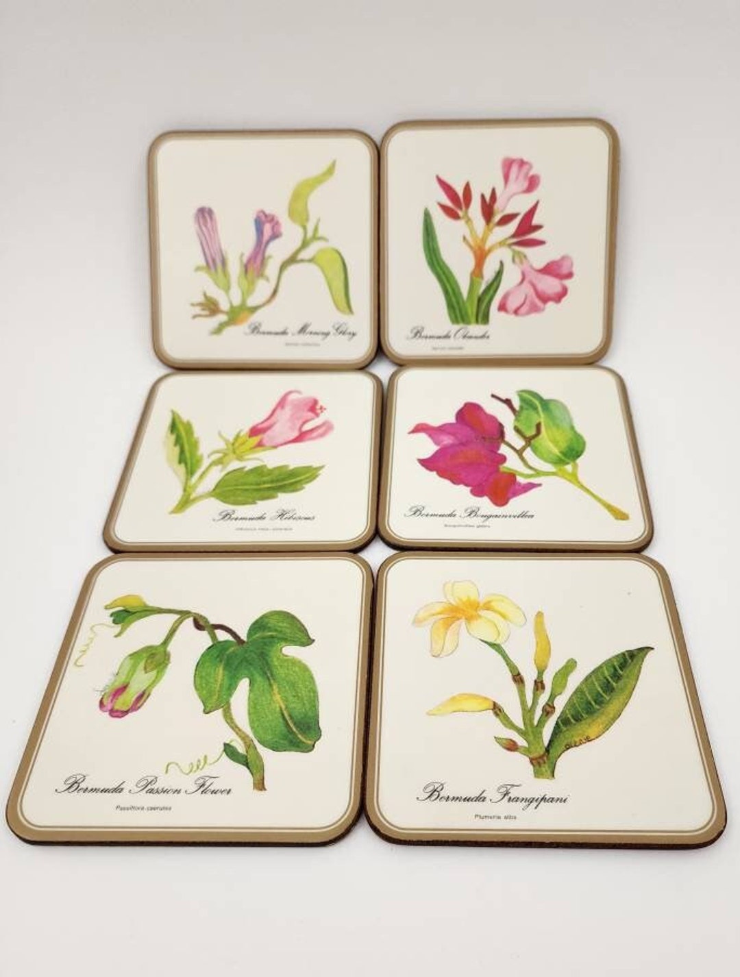 Vintage Pimpernel Coasters, Floral Coasters Made in England, De Luxe