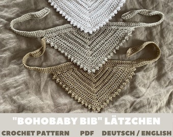 Baby bib CROCHET PATTERN digital crochet pattern PDF download, 1 pattern in German