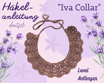 Iva Collar CROCHET PATTERN crochet pattern digital PDF download, 1 pattern in German