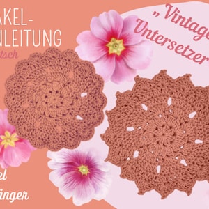 Untersetzter vintage CROCHET PATTERN Häkelanleitung digital PDF download, 1 Anleitung auf deutsch
