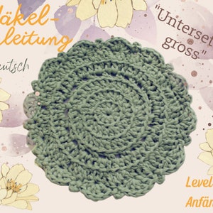 Untersetzter groß CROCHET PATTERN Häkelanleitung digital PDF download, 1 Anleitung auf deutsch