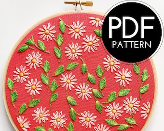 digital hand embroidery pattern | daisy design | digital PDF download | embroidery pdf | embroidery pattern