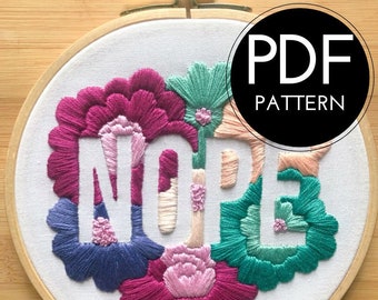 digital hand embroidery pattern | floral design | digital PDF download | embroidery pdf | embroidery pattern | nope