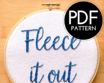 fleece it out | digital hand embroidery pattern | the office show | the office | digital PDF download | embroidery pdf | embroidery pattern