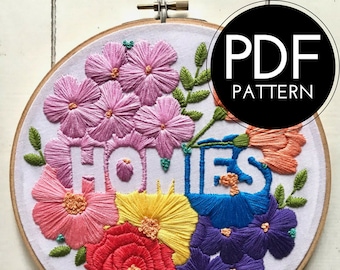 digital hand embroidery pattern | homies | digital PDF download | embroidery pdf | embroidery pattern