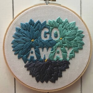 digital hand embroidery pattern go away design digital PDF download embroidery pdf embroidery pattern image 2
