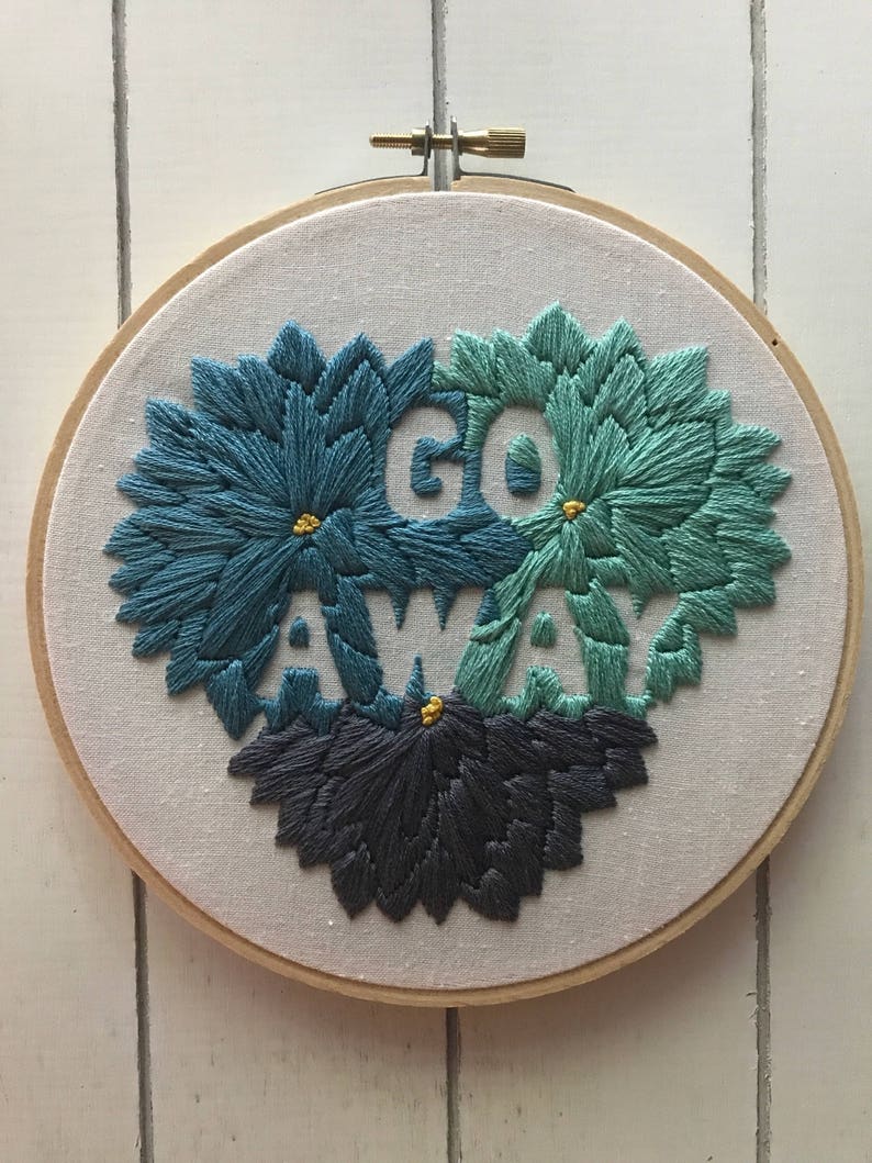 digital hand embroidery pattern go away design digital PDF download embroidery pdf embroidery pattern image 2