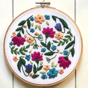 digital hand embroidery pattern floral design digital PDF download embroidery pdf embroidery pattern image 2