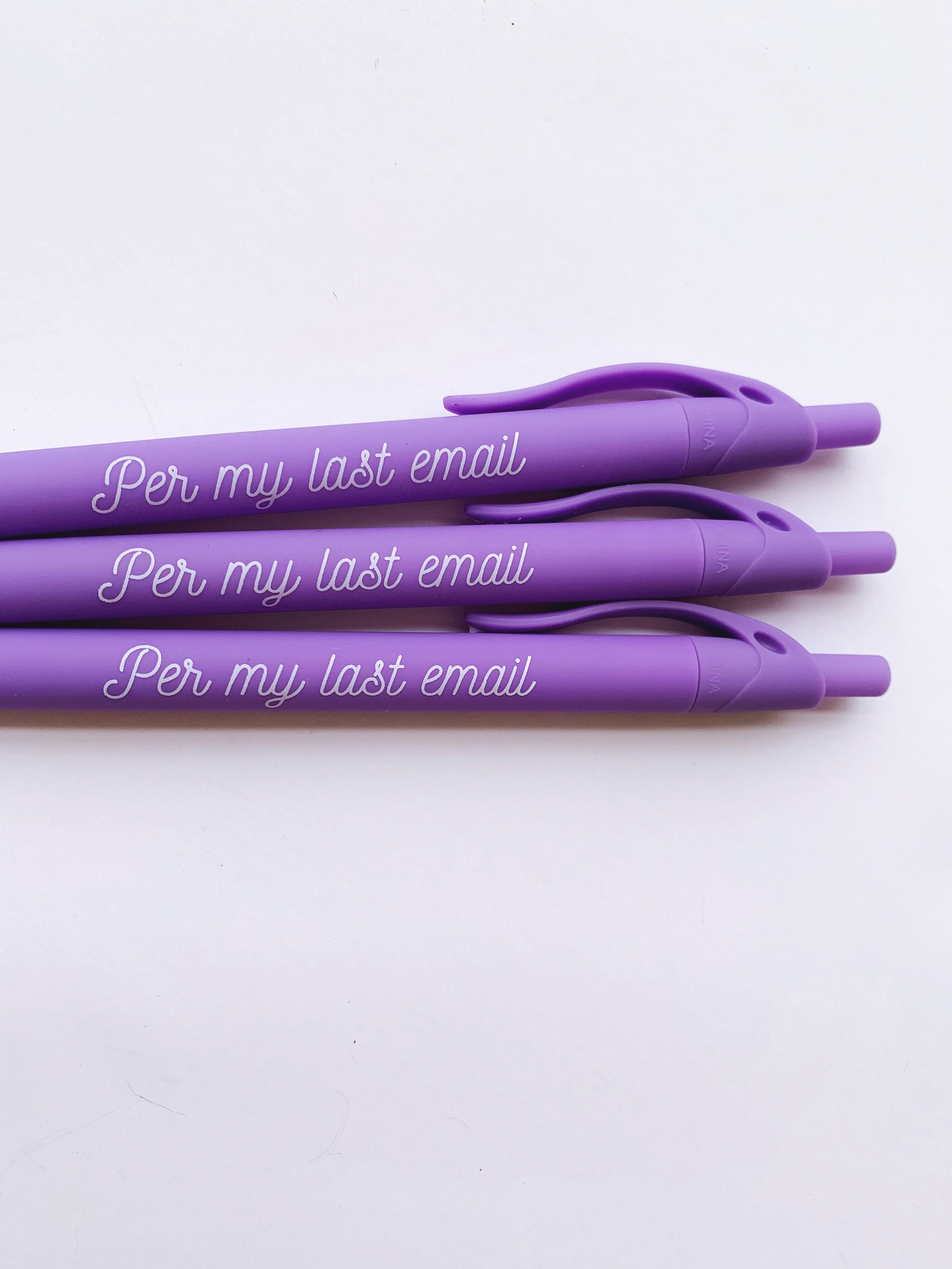 Pens per My Last Email 3 Pack Sleek Write Rubberized Pen