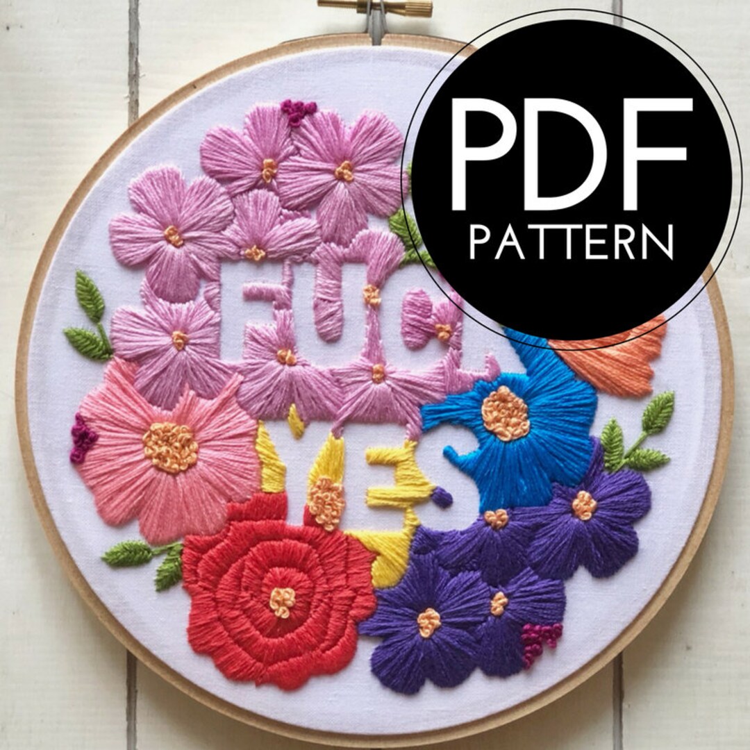 Digital Hand Embroidery Pattern Floral Design Digital PDF - Etsy