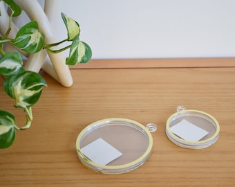 Vintage Small Round Plastic Picture Frames, Set of 2