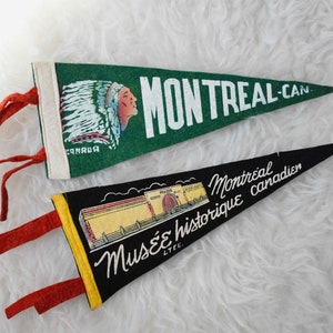 Vintage Pennant from Montreal Canada for Travel Lover Gift or Boho Home Decor