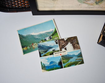 Set of 2 Vintage Post Cards with Stunning Landscapes of Norway and Canada