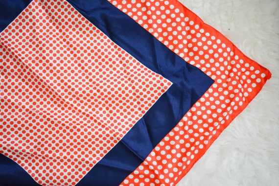 Vintage Red White and Blue Square Scarf - Vintage… - image 5