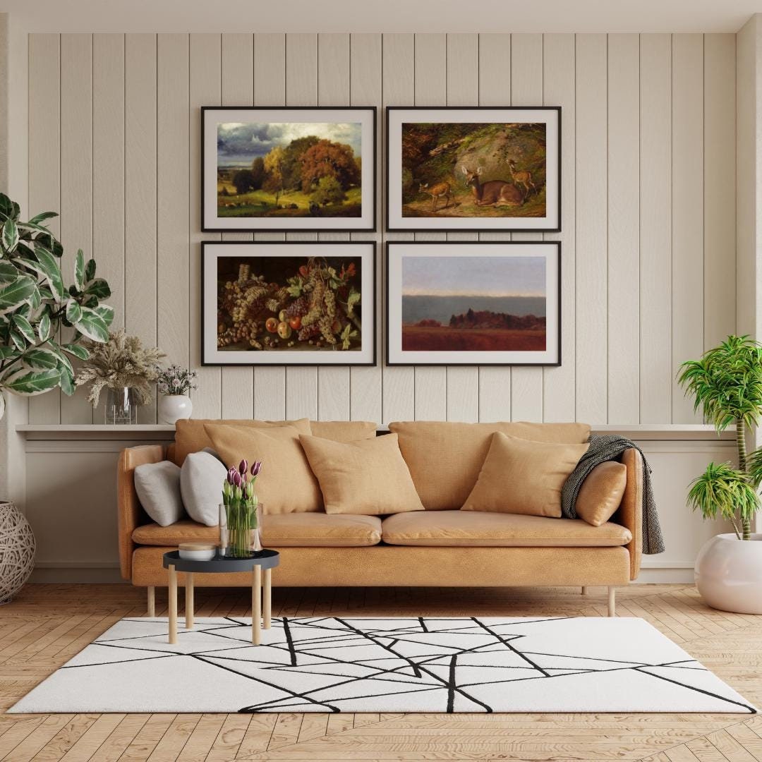 Vintage Collection of 4 Fall Inspired Prints for Autumn or Thanksgiving ...