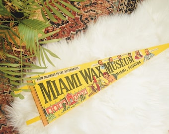 Large Vintage Miami Wax Museum Pennant