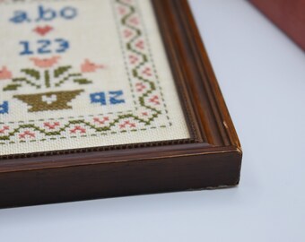 Vintage ABC 123 Embroidery With Floral Design for Nursery - Etsy