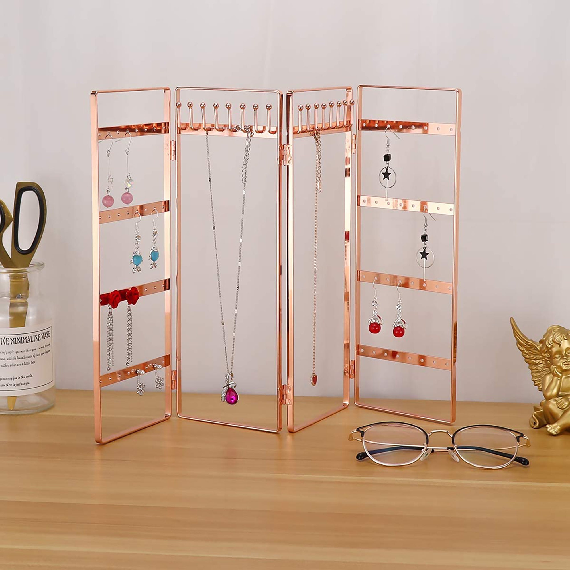 Jewelry Stands Portable Jewelry Display Rack Foldable Golden Etsy