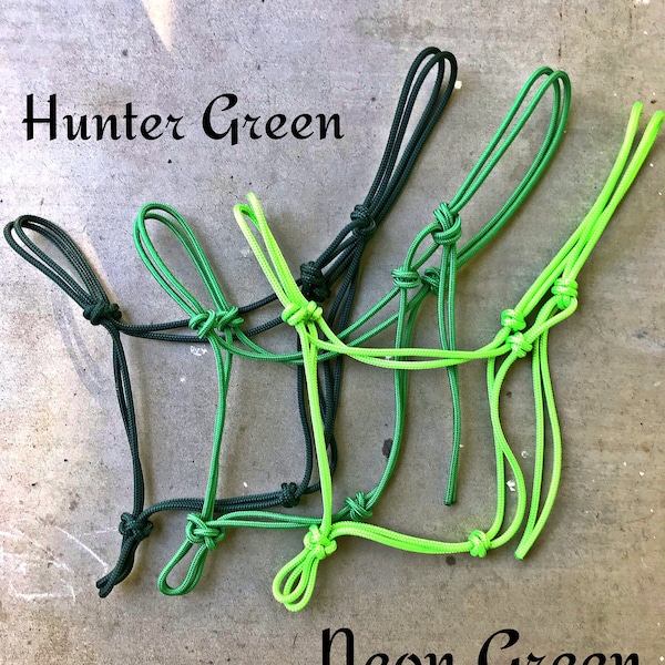 Custom soft or stiff, 2 knot or 4 knot Rope Halters