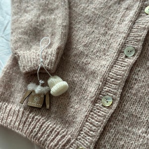 In Stock Size S / Hand-Knitted Beige Alpaca Cardigan with Pearl Buttons, Old Money Style, Gift For Her, Fast Free DeliveryMother's day gift image 6