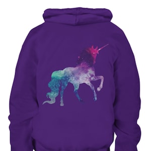 Youth Rainbow Unicorn Hoodie with Optional Personalization Available