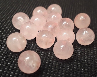 Perles de quartz rose 4/6/8 mm rondes en pierres précieuses naturelles pour collier, bracelet, bijoux