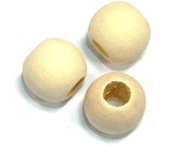 100 Natural Wooden Beads for threading 8 10 12 mm wood balls Round for crafting 5 mm large hole spacer beads Intermediate beads Colorless Untreated